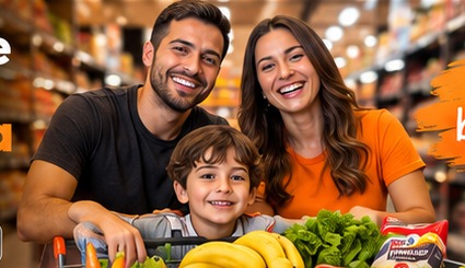 Família em supermercado